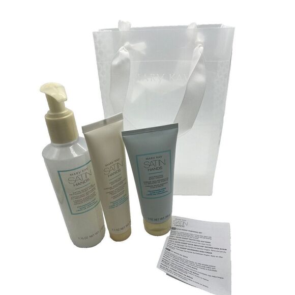 Mary Kay Satin Hands Full-Size 3-Piece Fragrance-Free Shea Cream Pampering Set - Picture 1 of 2